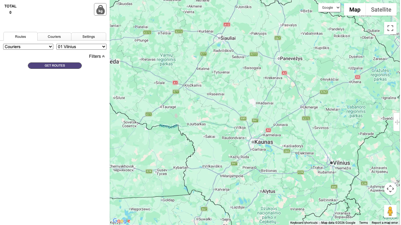 pakas routing map with stop bubbles